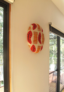 upholstered wall button in situ