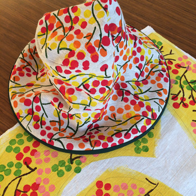 Penny Malone hand printed sun hat